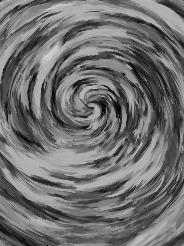 Grayscale swirl backdrop with powerful spiral motion and dark energy.