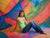 Painterly photo backdrop with saturated hues and layered brushwork.