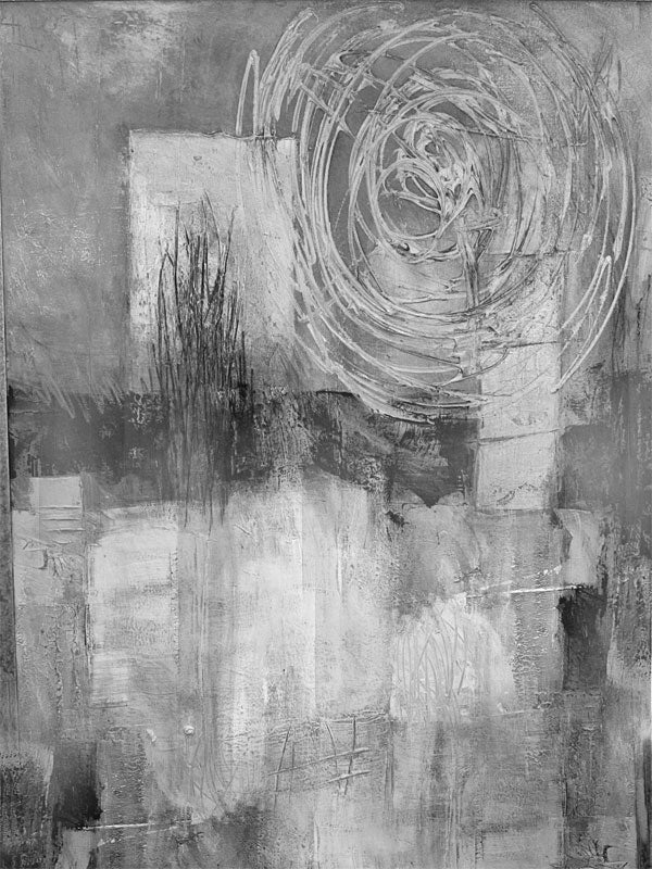 An abstract photography backdrop with layered brush textures and a grayscale color palette.