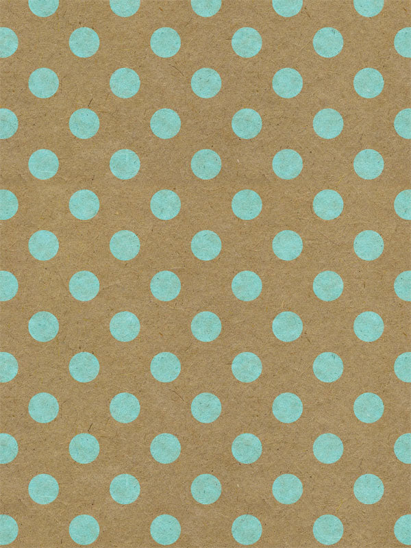 Turquoise Polka Dot on Kraft Paper Photography Backdrop - Rustic kraft paper photography backdrop with turquoise polka dots, perfect for playful and vintage-themed photoshoots.