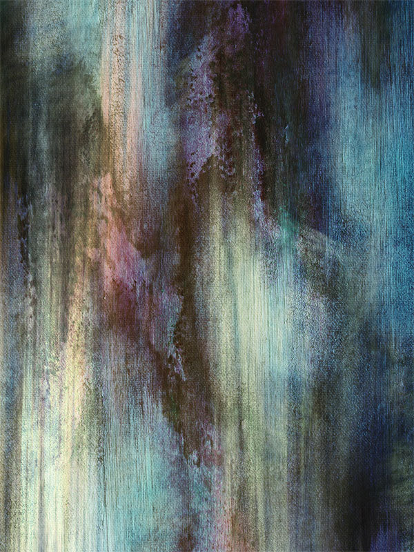 A richly textured abstract backdrop in moody teal, violet, and icy blue.