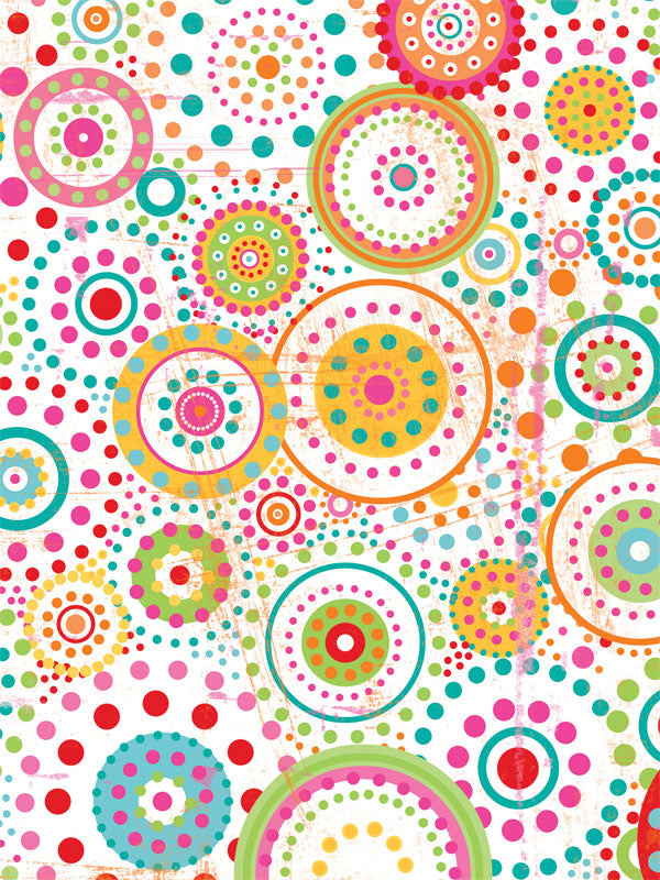 Vibrant Circular Patterns Photography Backdrop - Vibrant circular patterns photography backdrop with multicolored designs, perfect for playful and lively photoshoots.