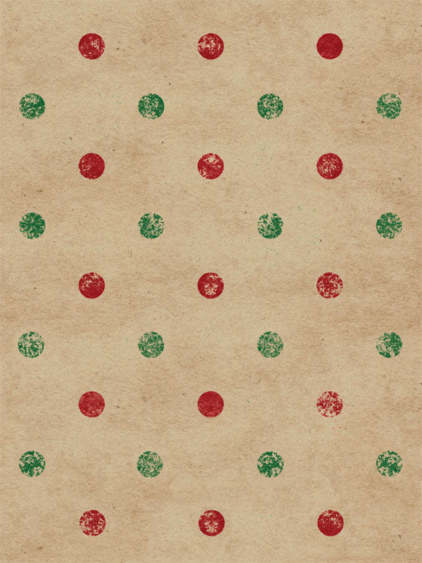 Vintage Christmas Polka Dot Photography Backdrop - Christmas polka dot backdrop with red and green dots on a beige background, ideal for professional photography shoots.