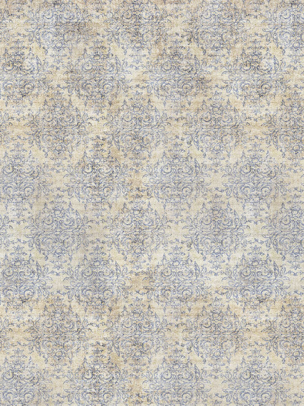 Vintage Distressed Damask Photography Backdrop - Vintage distressed damask photography backdrop featuring cream, grey, and antique gold tones for timeless and elegant photo sessions.