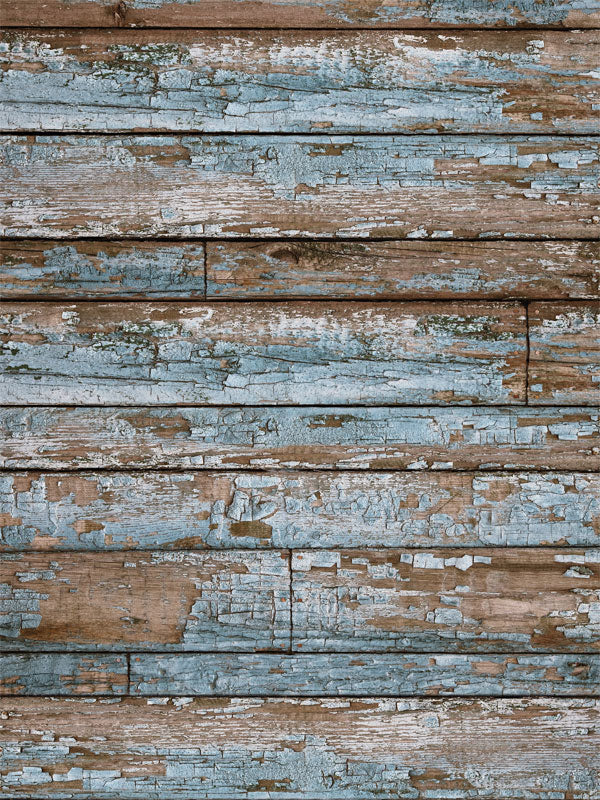 Vintage Distressed Wood Panel Photography Backdrop - A vintage-style distressed wood panel photography backdrop, featuring worn paint and a rustic texture, ideal for professional photoshoots.