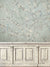 Vintage Floral Panel Photography Backdrop - Vintage floral photography backdrop with distressed cream paneling and faded blue-green floral designs.