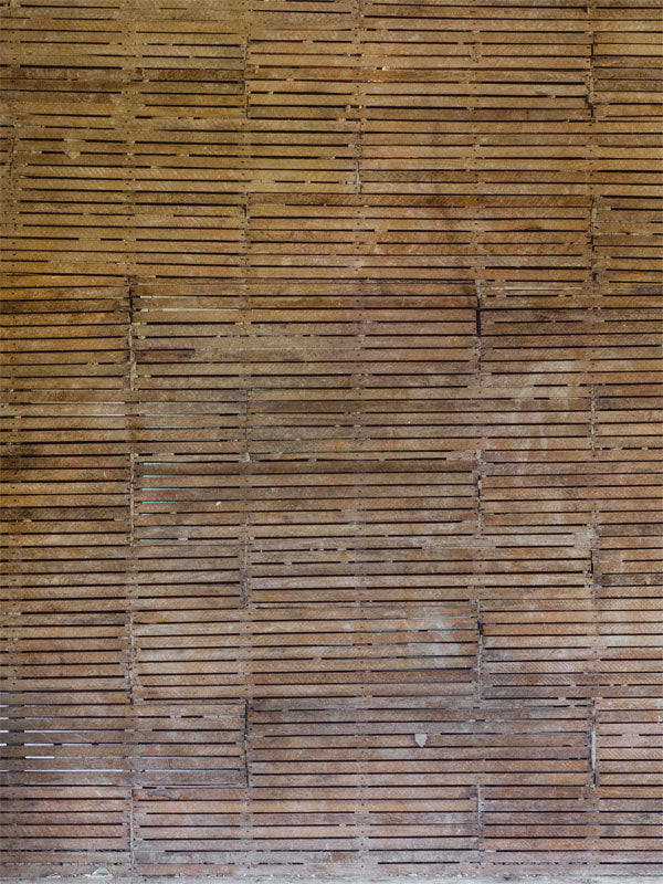 Vintage Lath Wall Photography Backdrop - Exposed lath wall photography backdrop with a rustic, industrial feel, perfect for vintage-themed photoshoots.