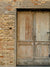 Vintage Rustic Door Photography Backdrop - Rustic wooden door and weathered brick wall backdrop for vintage and rustic-themed photoshoots.