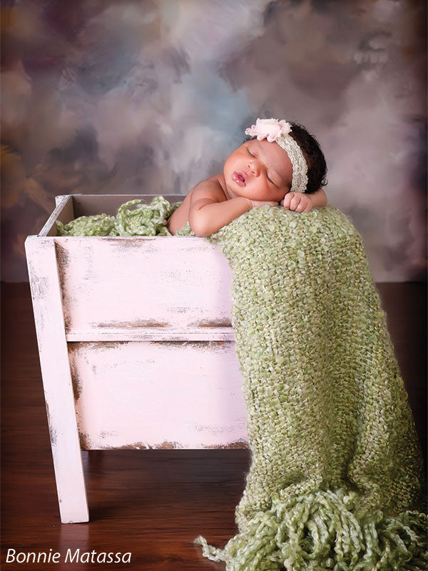 Newborn photography prop wood painted box 