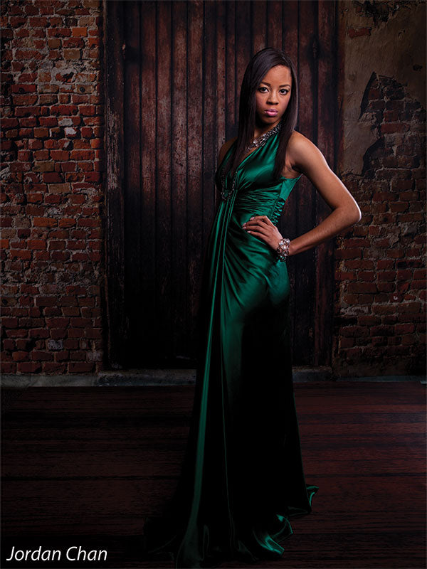 Weathered door backdrop with city textures for portraits.