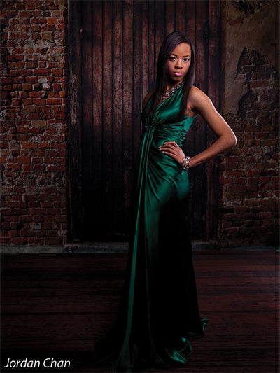 Weathered door backdrop with city textures for portraits.