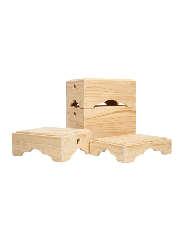 Wood Stack Stool Prop Set