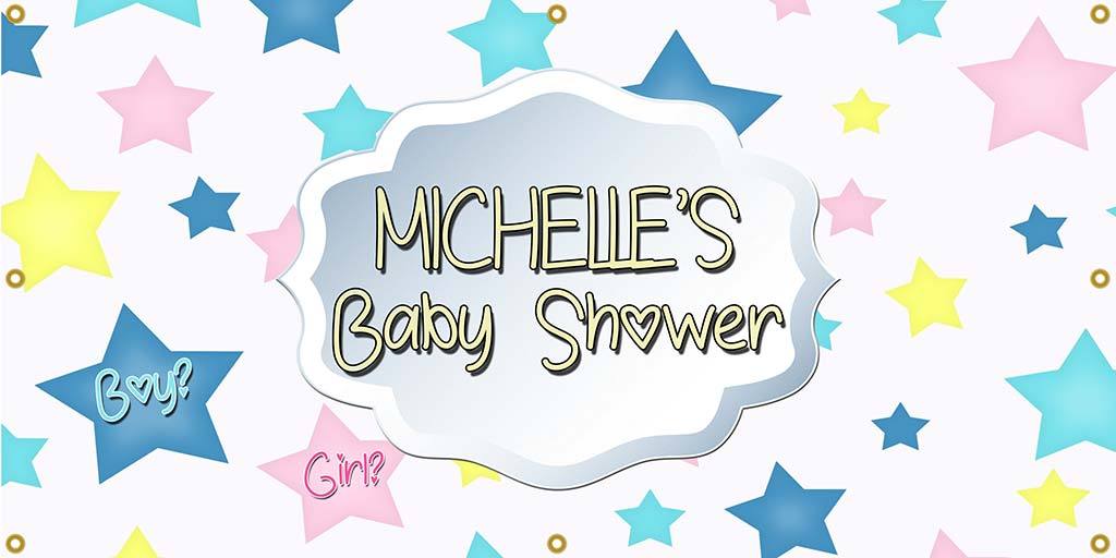 Star Baby Shower Banner - The Backdrop Store