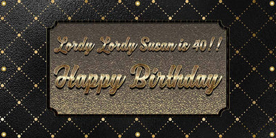 Gold & Black Birthday Banner - The Backdrop Store