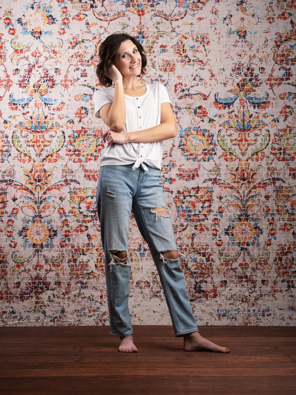 Floral Ancient Tiles Backdrop