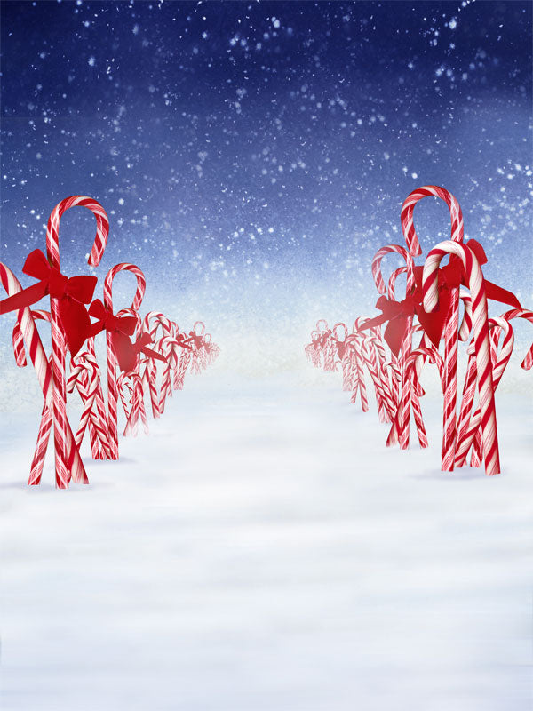 White Christmas background candy canes