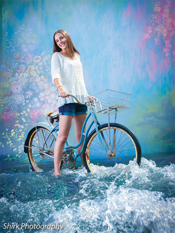 Water Flowers Printed Photography Backdrop