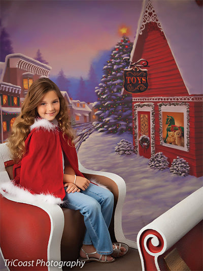 Holiday Shops Printed Photography Backdrop
