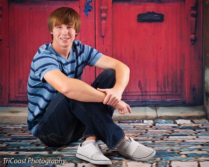 Red Door on Duval Printed Photography Backdrop