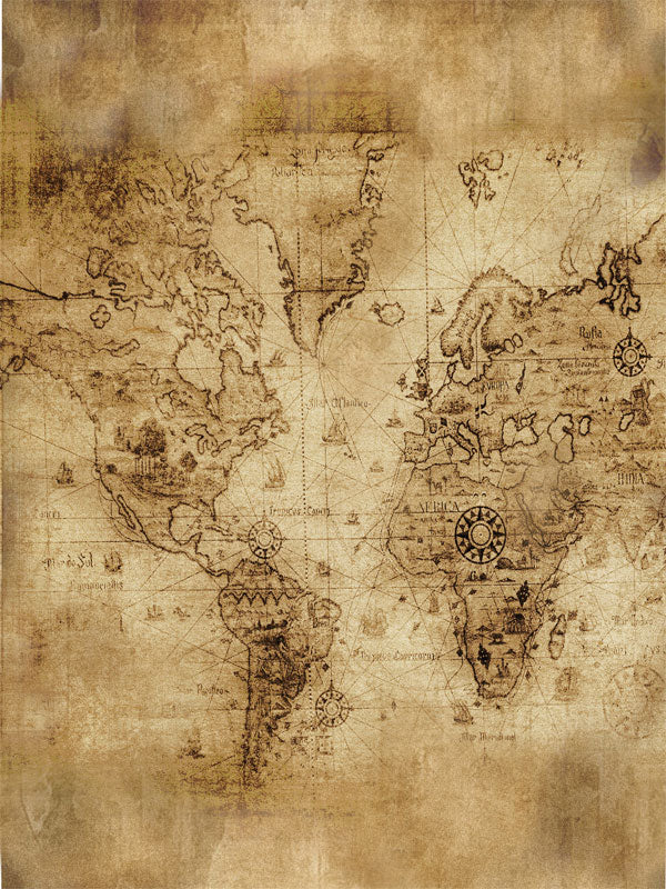 World Map  Printed Photo Backdrop