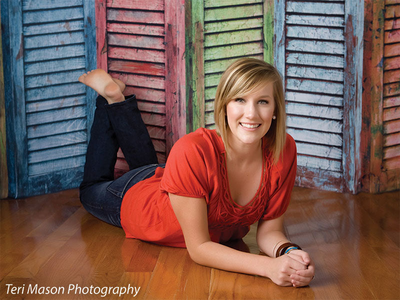 Pastel Shutters Printed Photography Backdrop