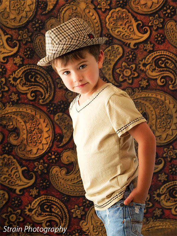 Paisley Relief Printed Photography Backdrop