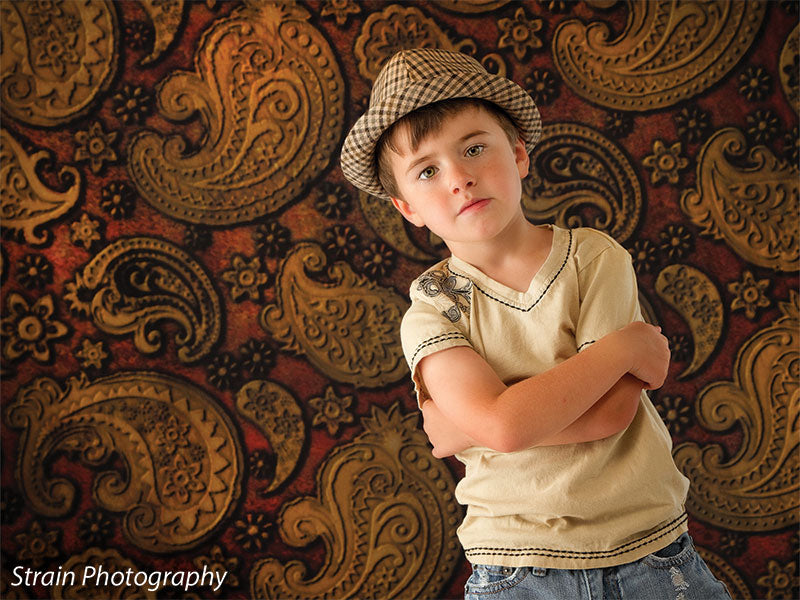 Paisley Relief Printed Photography Backdrop