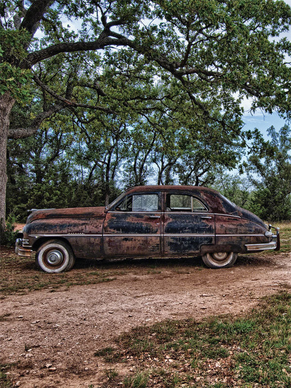 Rusty Packard Printed Photography Backdrop
