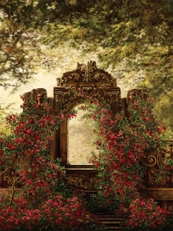 red rose flower portrait backdrop