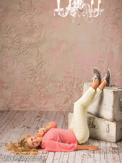 Genevieve Pink and Sage Printed Photography Backdrop