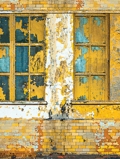 Corroded Yellow Warehouse Photography Backdrop