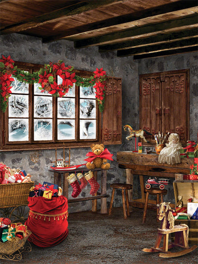 Santa's Workshop Backdrop