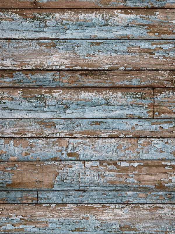 Blue Grunge Wood Printed Photography Backdrop