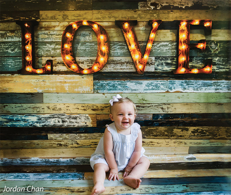 Love Wood Printed Photography Backdrop
