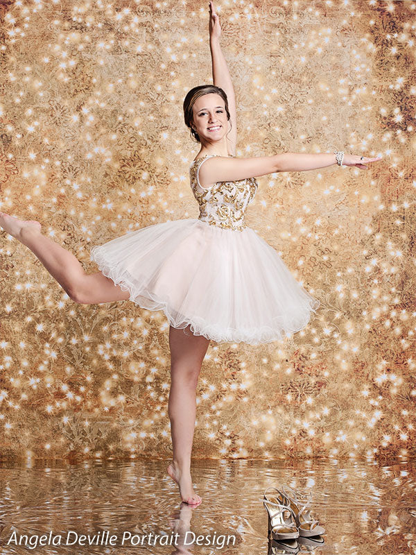 Christmas Bokeh Gold Backdrop