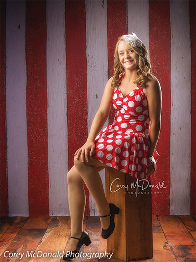 Red Stripe Backdrop for Photography and Events