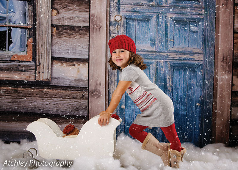 Winter Cabin Printed Photography Backdrop