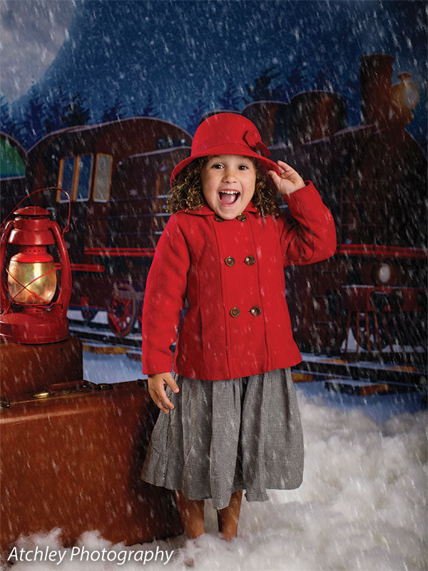 Christmas Train Backdrop