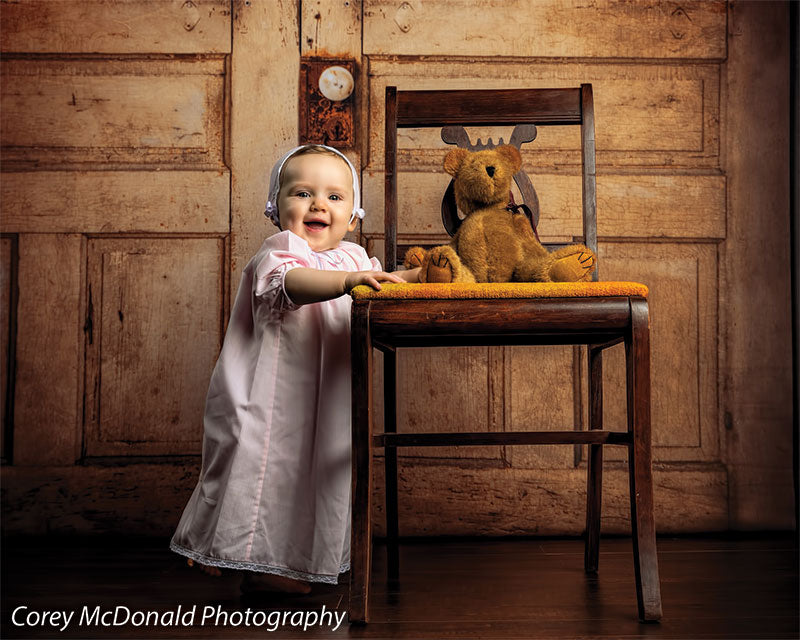 Vintage Tan Doors Printed Photography Backdrop