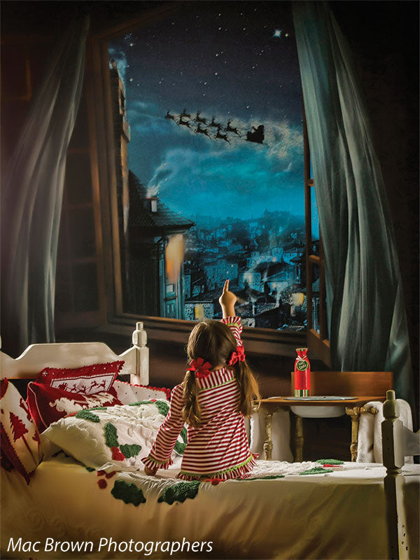 Night Before Christmas Backdrop for Photography