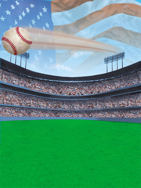 Home Run Baseball Printed Photography Backdrop