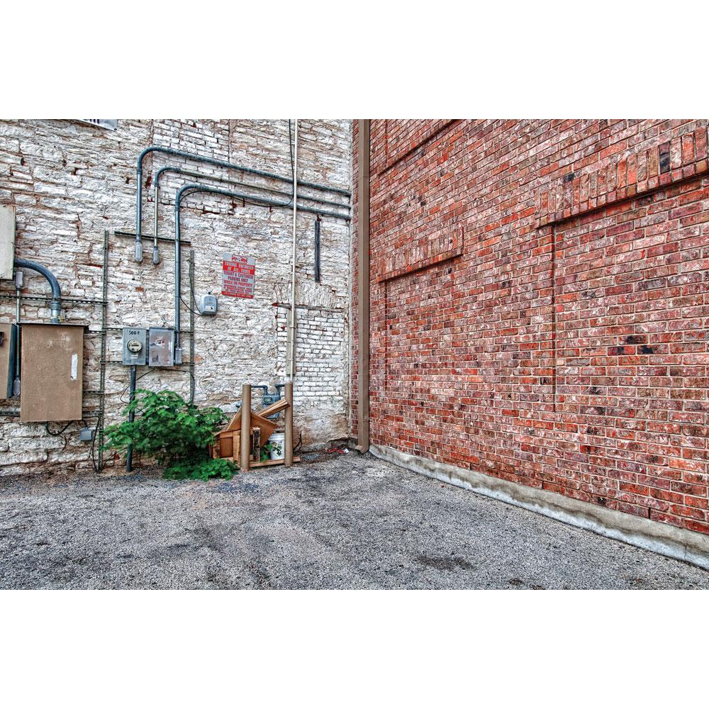 Austin Brick Wall Corner  Urban Red Street Corner 