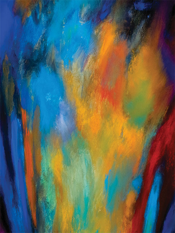 Painterly abstract photography backdrop with vivid swirling colors in smoke-like patterns, ideal for portrait, dance, senior, and creative studio sessions.